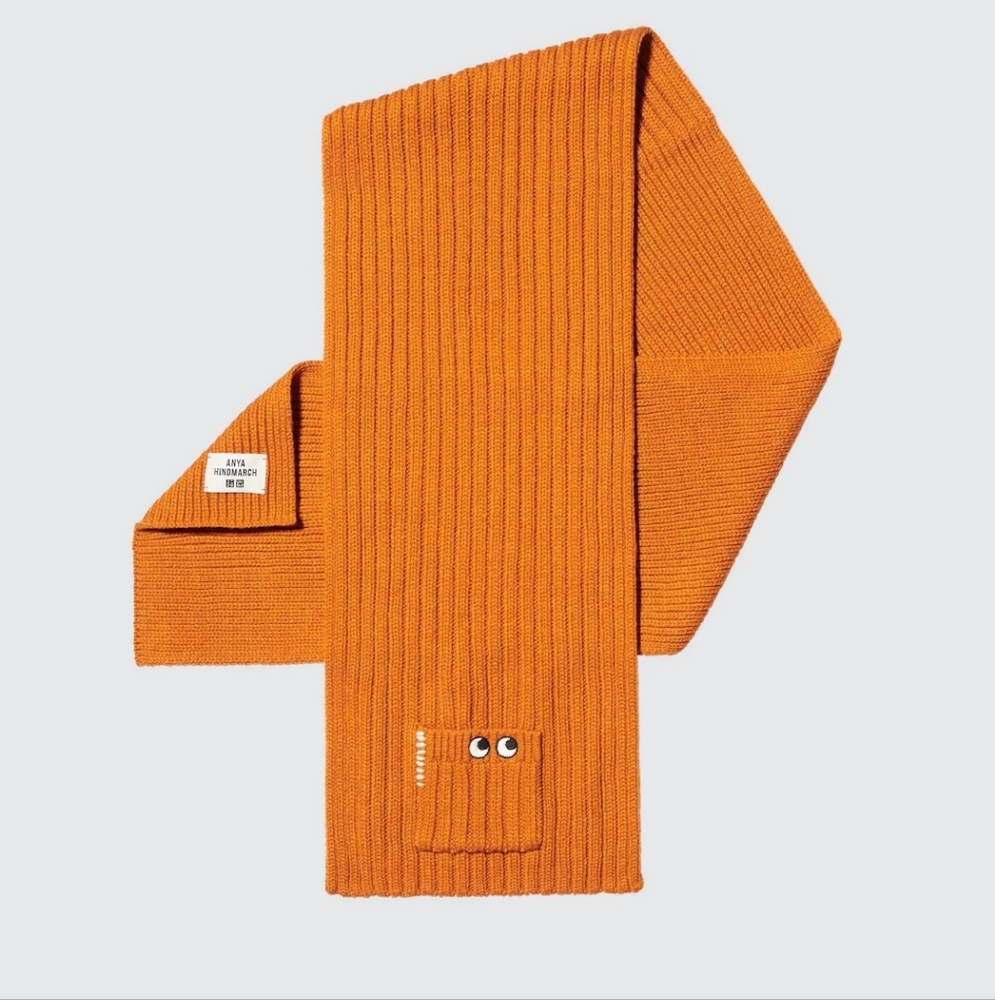 Uniqlo Anya Hindmarch Orange Ribbed Scarf